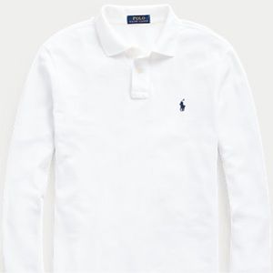 Polo by Ralph Lauren - Mesh Long-Sleeve Polo in White